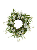 Decoris Daisy Wreath white polyester, imported from the UK