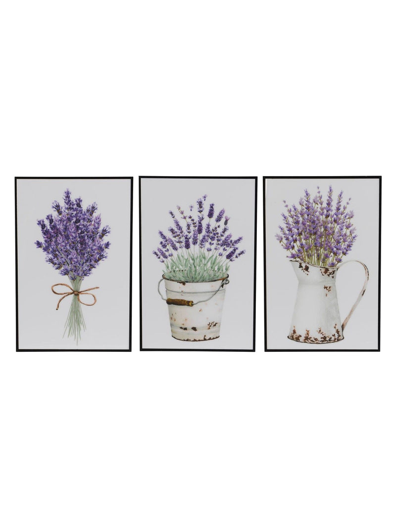 Decoris lavender wall art set of 3 - British product