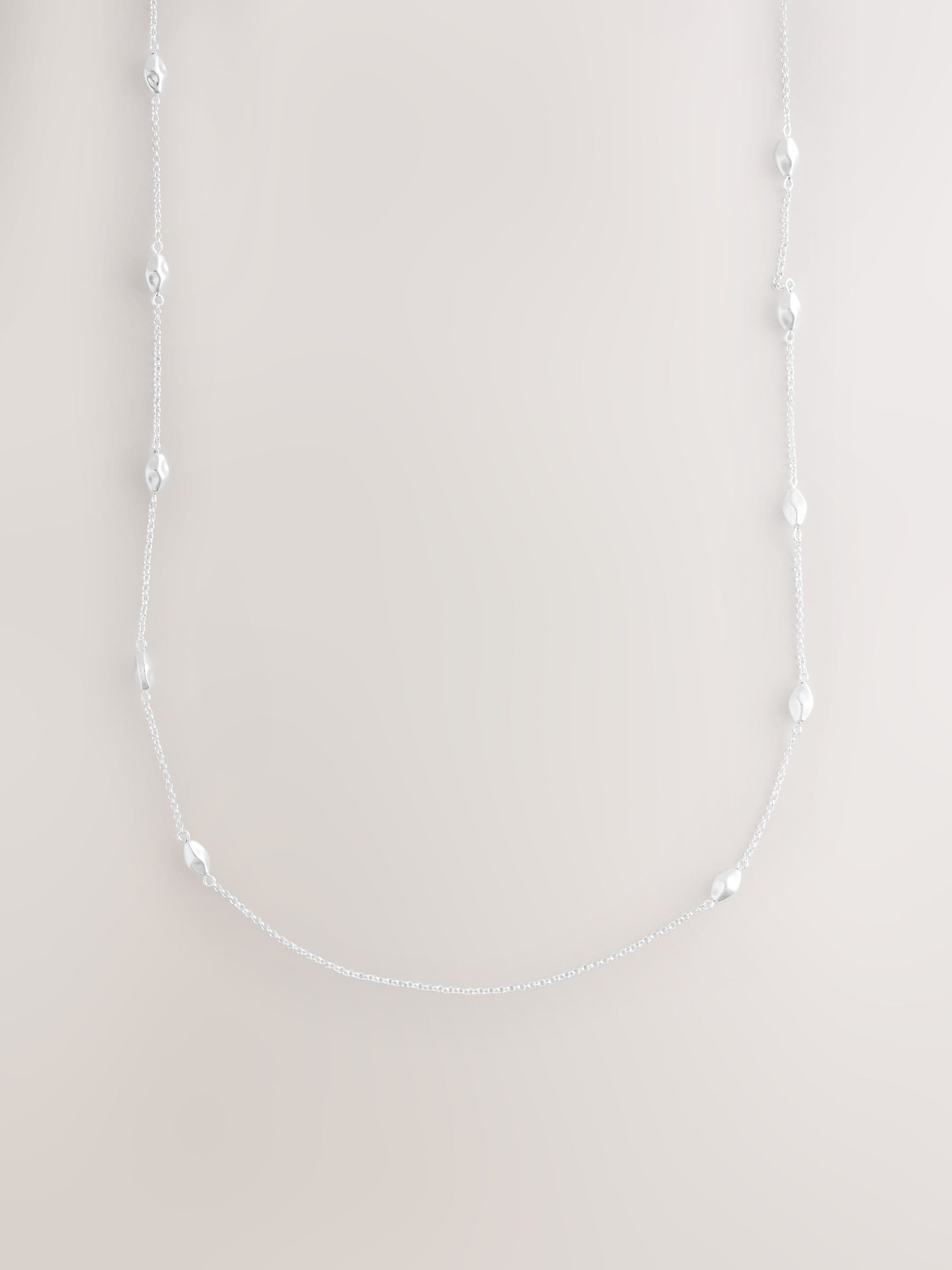 Gold Tone Rope Beaded Long Necklace
