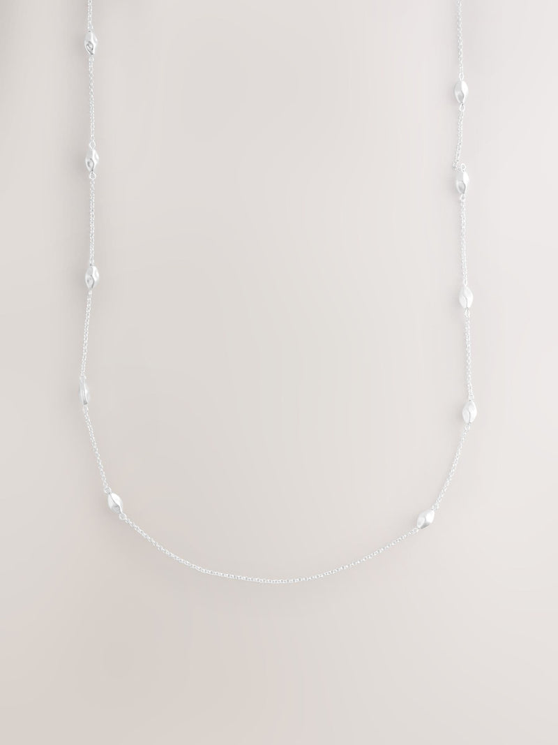 Gold Tone Rope Beaded Long Necklace