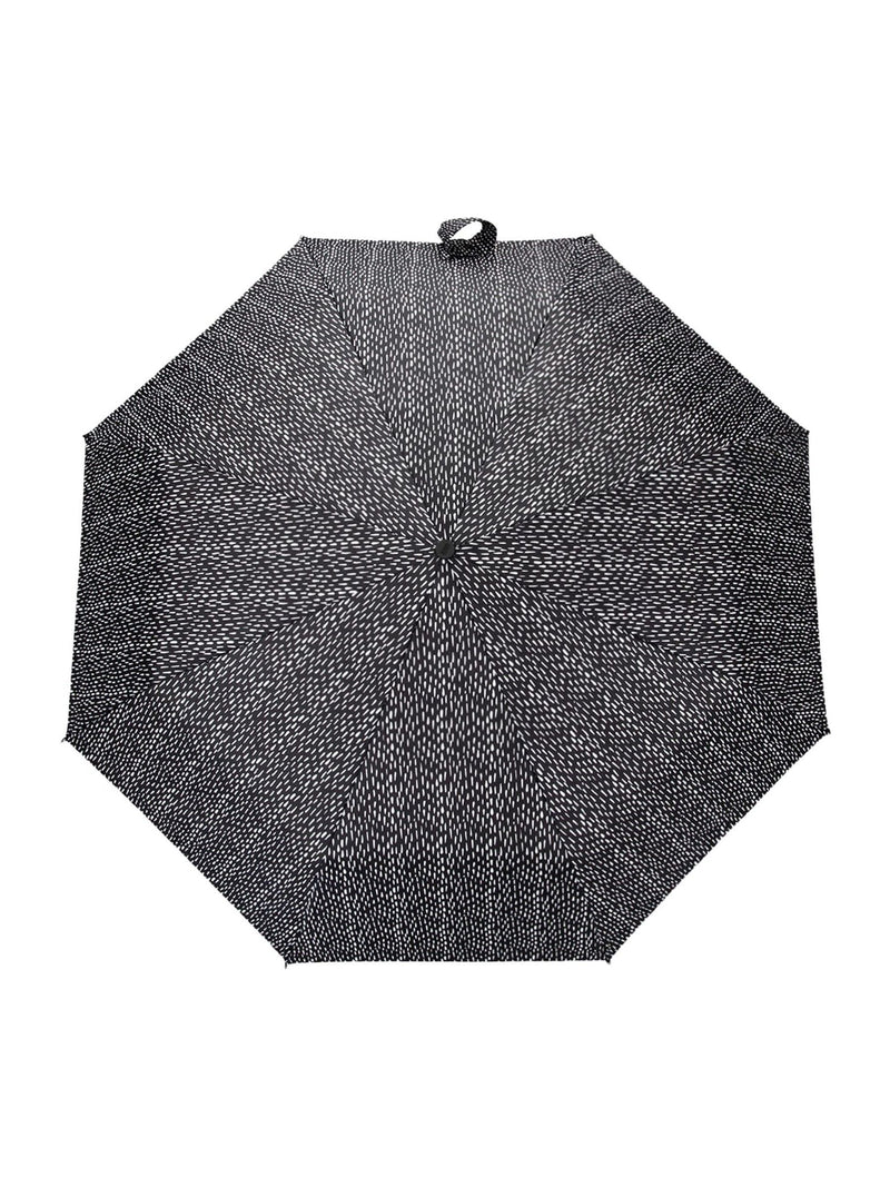 Totes Xtra Strong auto open close umbrella black white drops print - British product