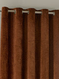 Paoletti Copper Neptune Fully Lined Velvet Eyelet Curtains