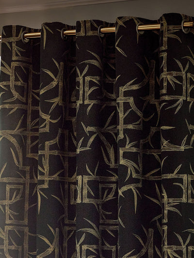 Next Paoletti Black Bamboo Jacquard Eyelet Curtains- Buy online at McGrocer