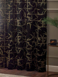 Paoletti black bamboo jacquard eyelet curtains - British brand