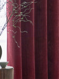 Yard Beetroot Red velvet chenille curtains, UK version
