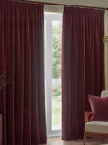 Yard Beetroot Red velvet chenille curtains, UK version