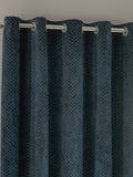 Paoletti Navy Blue Neptune Fully Lined Velvet Eyelet Curtains