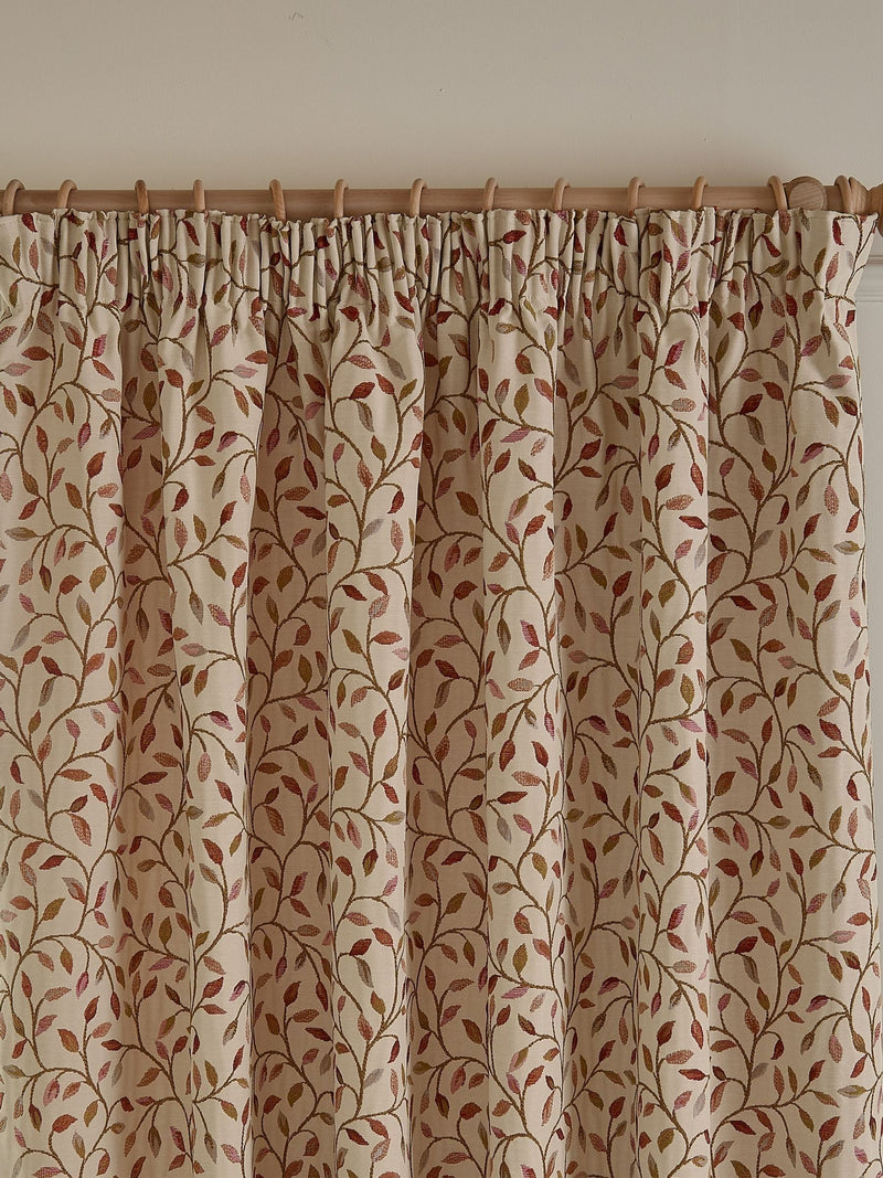 Voyage Maison red floral jacquard pencil pleat curtains 229x183cm, imported from the UK