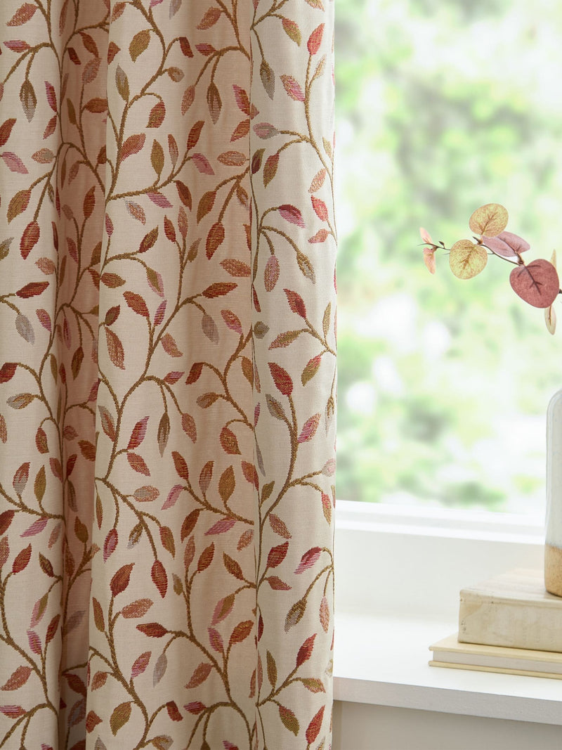 Voyage Maison red floral jacquard pencil pleat curtains 229x183cm, imported from the UK
