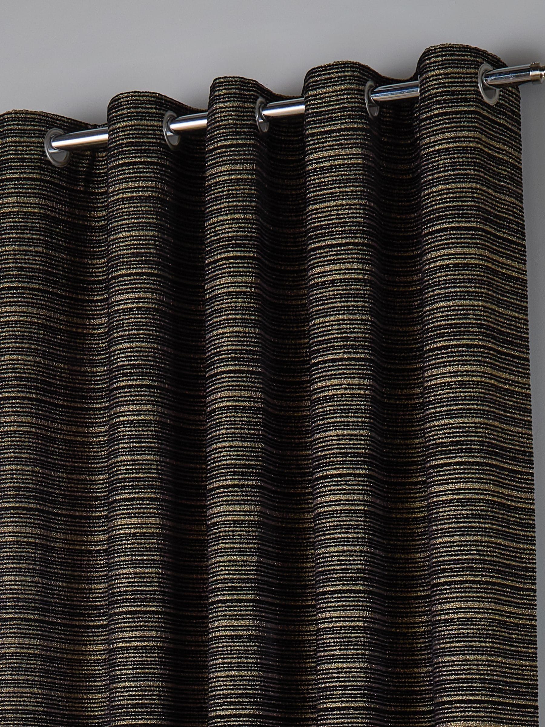 Paoletti Black Jupiter Chenille Curtains - British product