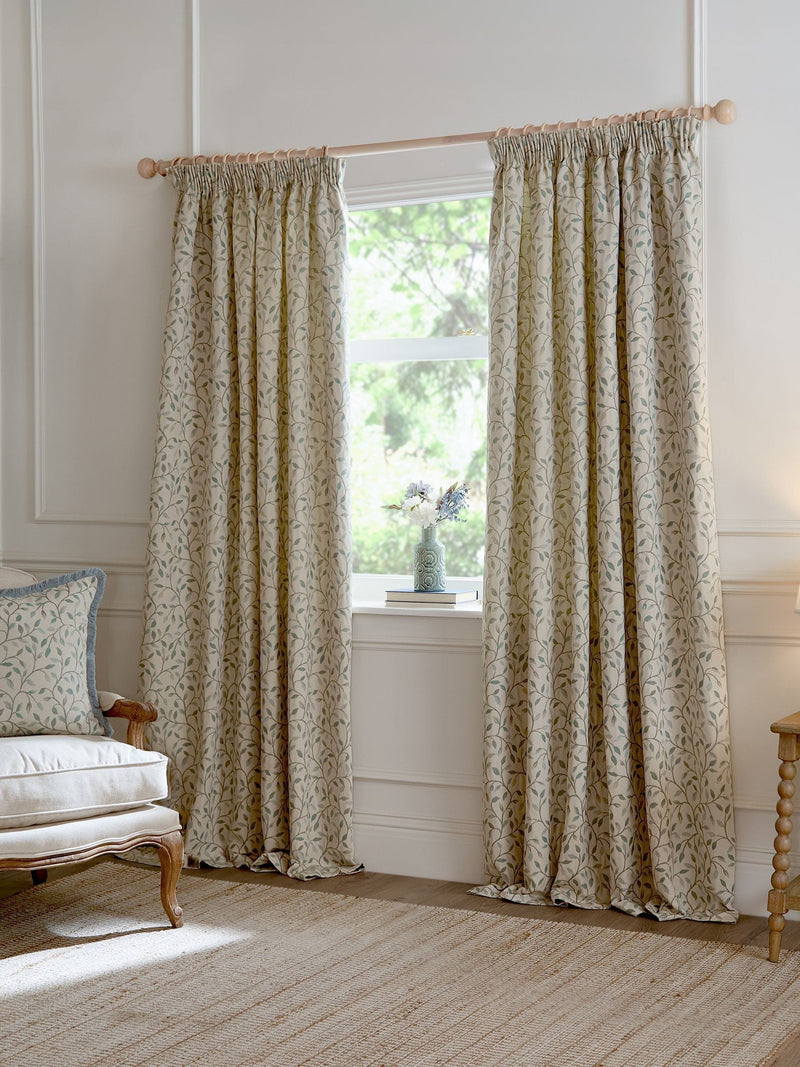 Voyage Maison Blue Cervino floral jacquard curtains 229x183cm, imported from the UK