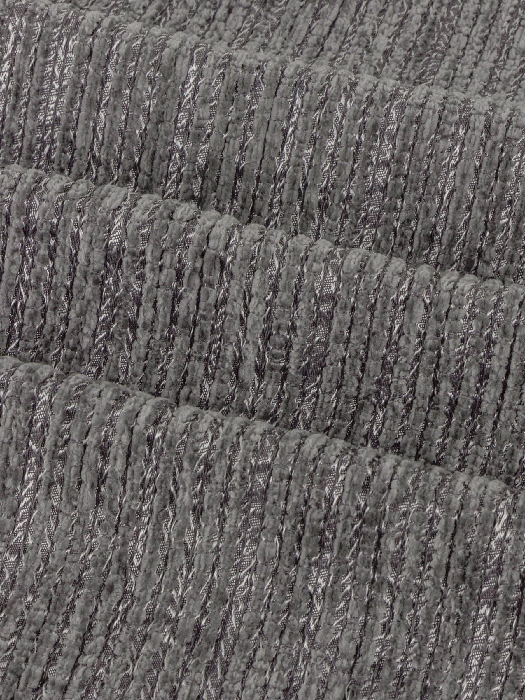 Paoletti grey Jupiter chenille jacquard eyelet curtains, imported from the UK