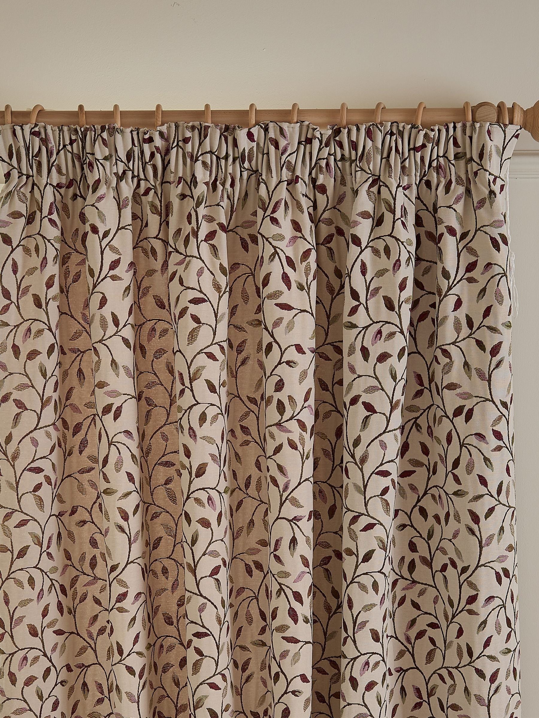 Voyage Maison purple jacquard pencil pleat curtains, imported from the UK