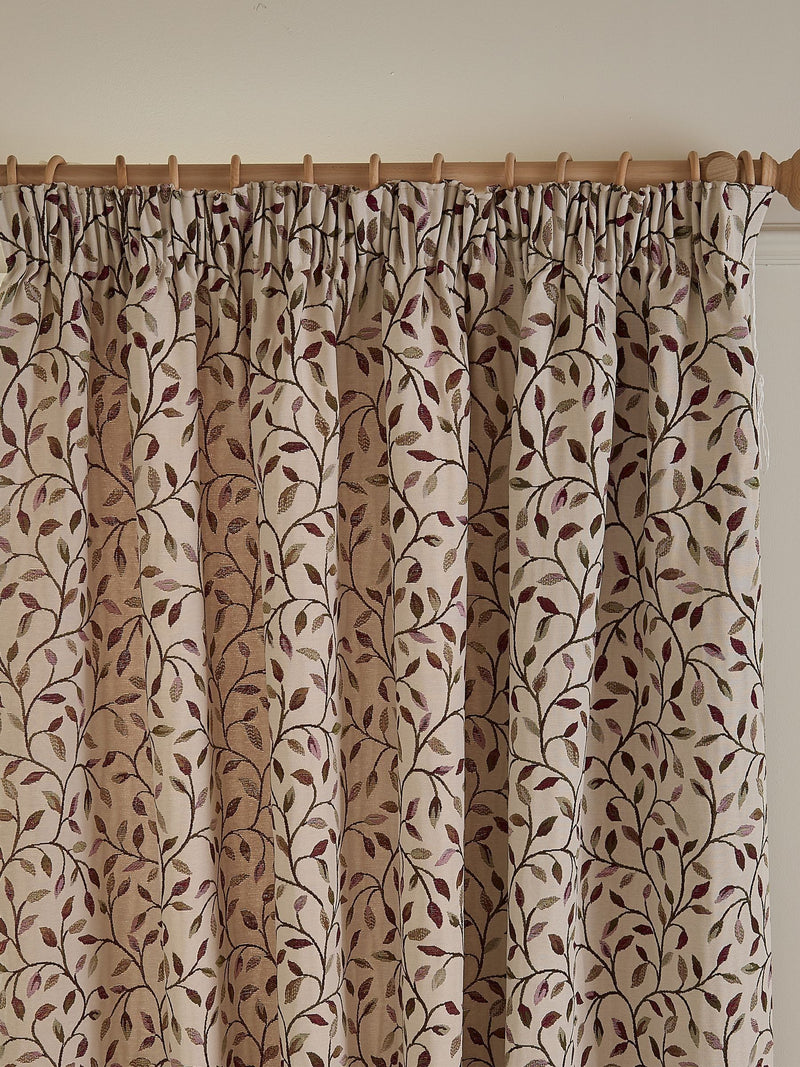 Voyage Maison purple jacquard pencil pleat curtains, imported from the UK