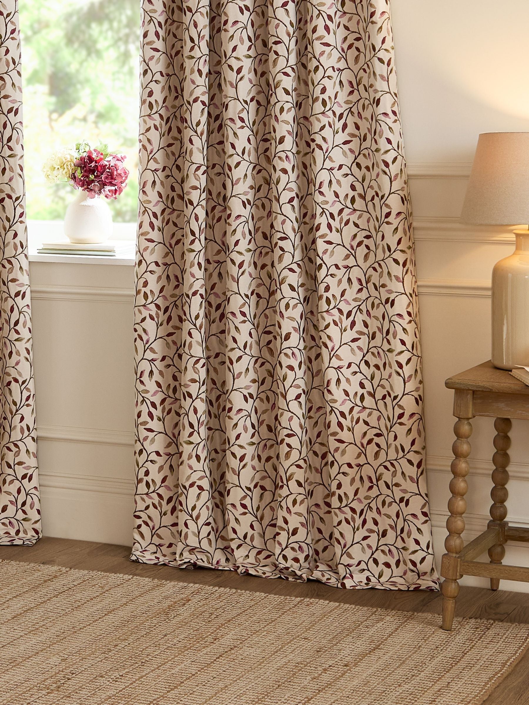 Voyage Maison purple jacquard pencil pleat curtains, imported from the UK