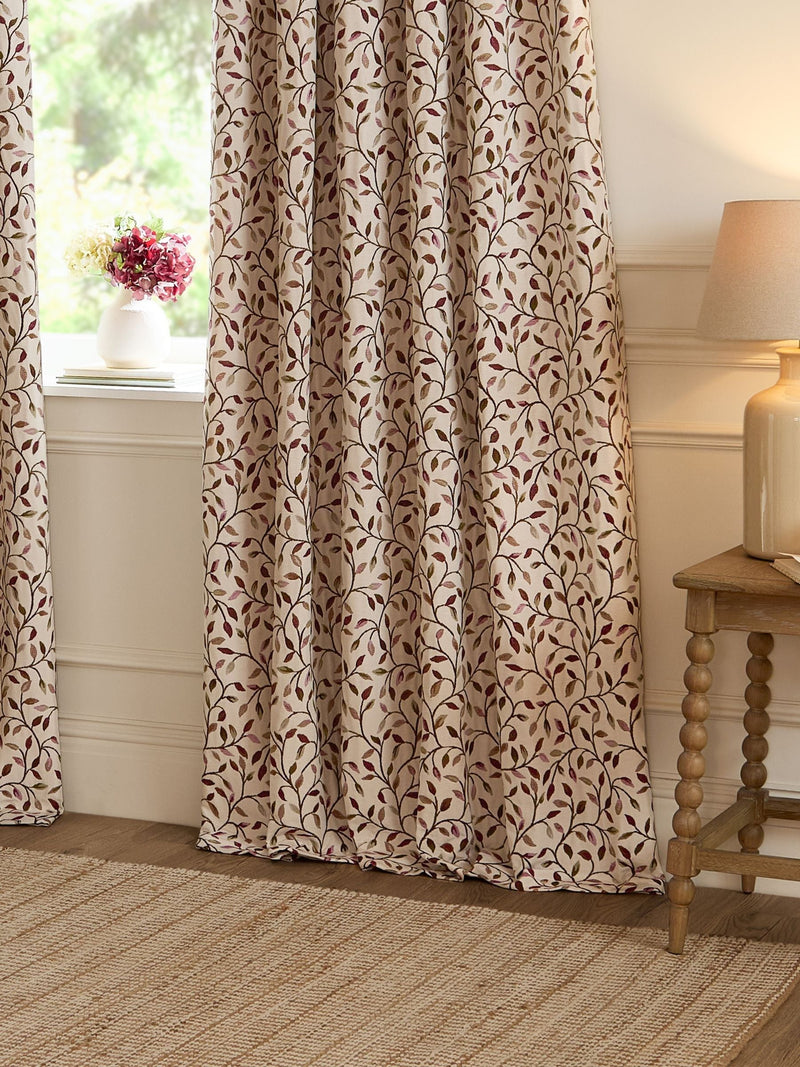 Voyage Maison purple jacquard pencil pleat curtains, imported from the UK