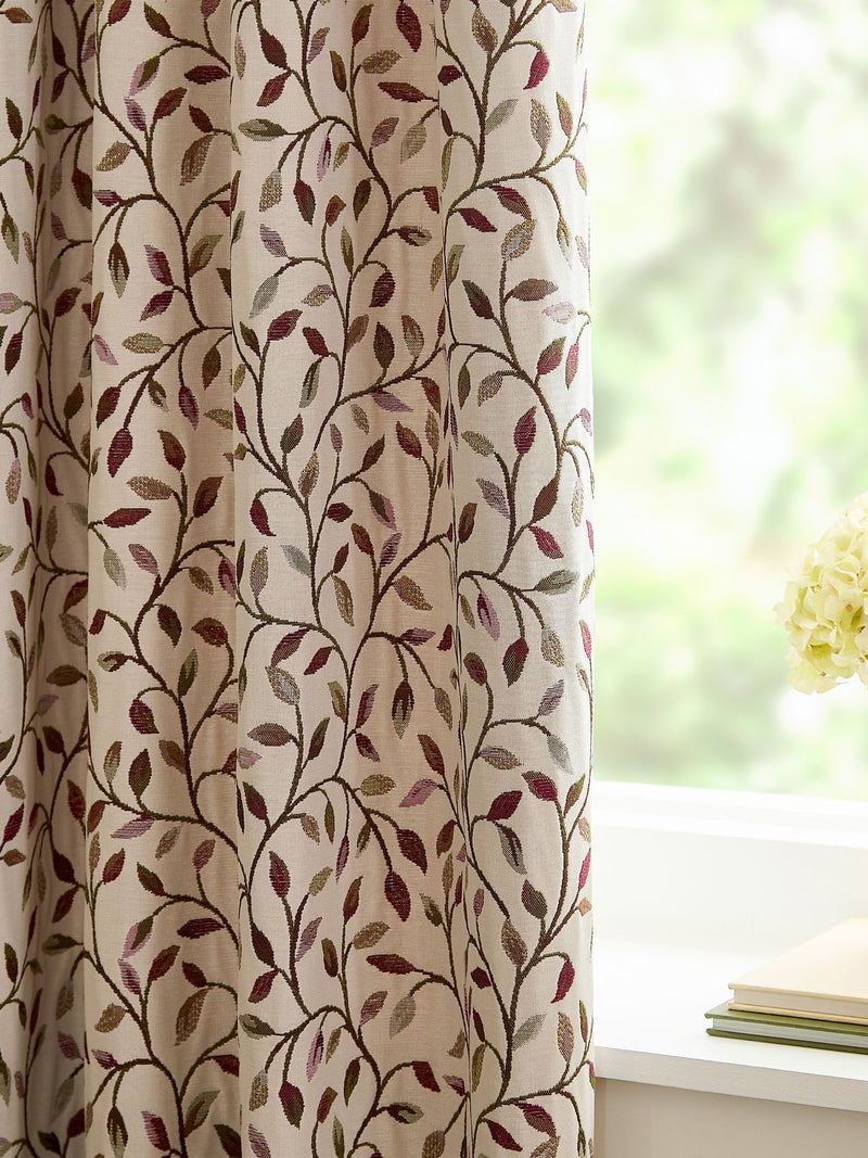 Voyage Maison purple jacquard pencil pleat curtains, imported from the UK