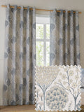 Wylder Blue Wedgewood Ophelia floral jacquard curtains - UK version