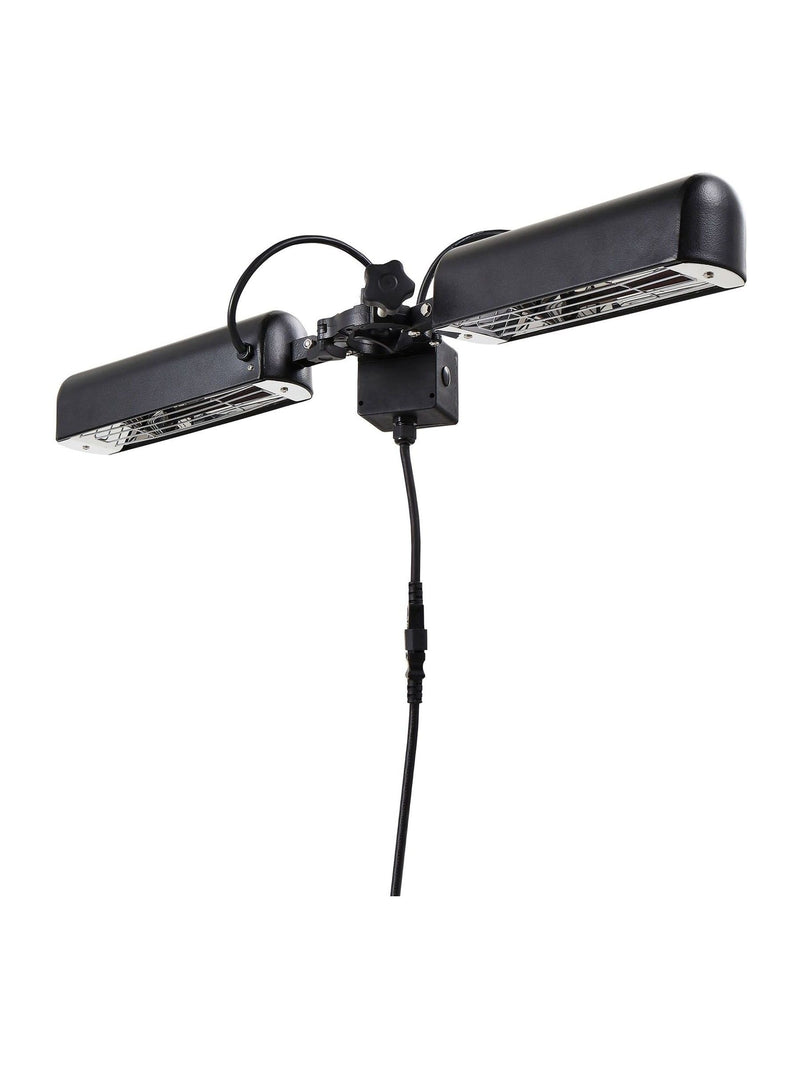 BHS black 2x800W aluminium parasol heater (British brand)
