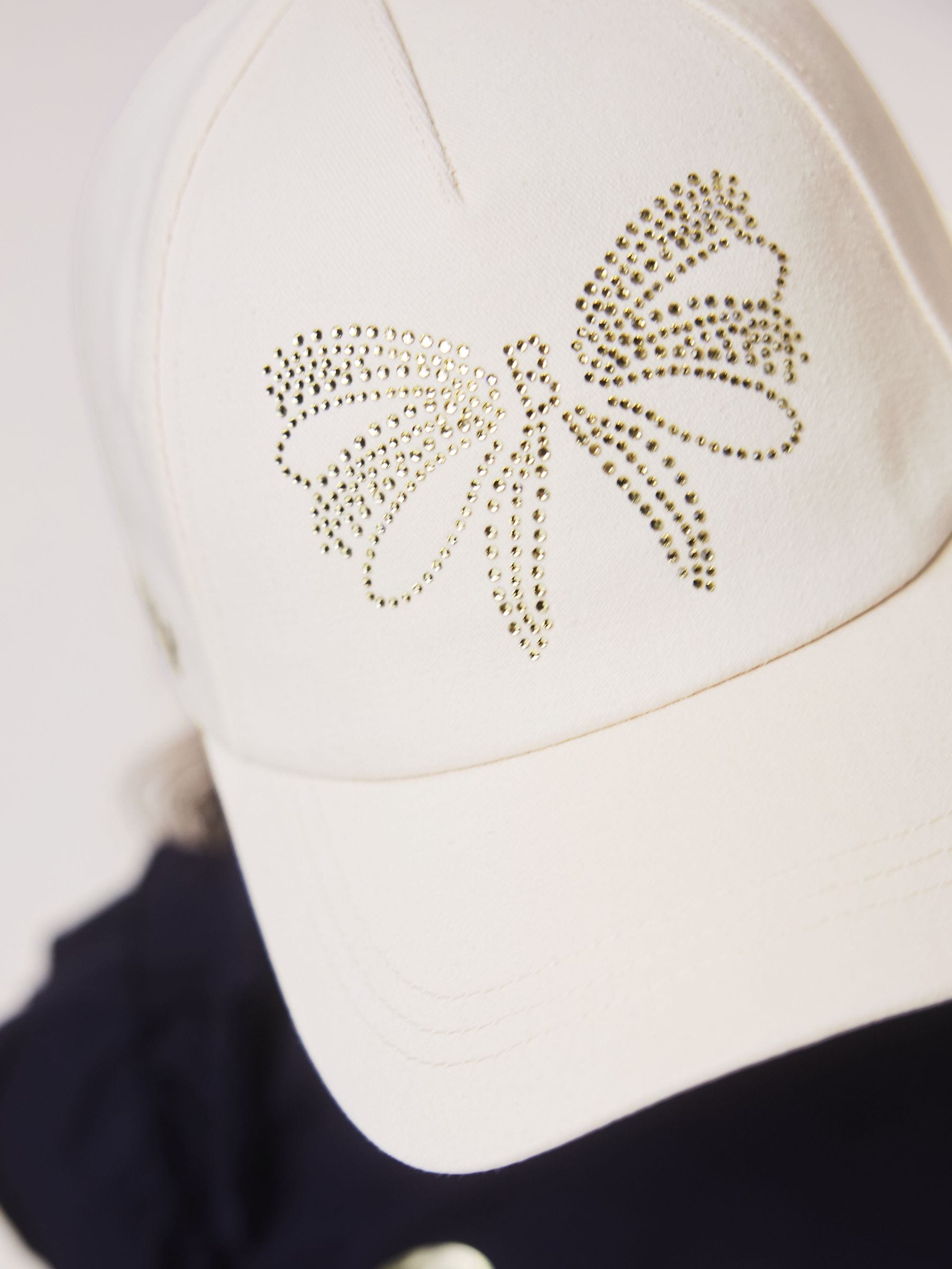 Baker by Ted Baker white floral cap with diamante bow, UK version