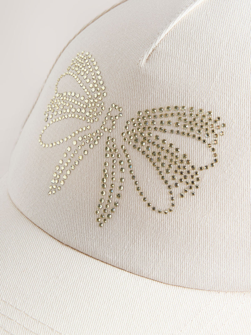 Baker by Ted Baker white floral cap with diamante bow, UK version