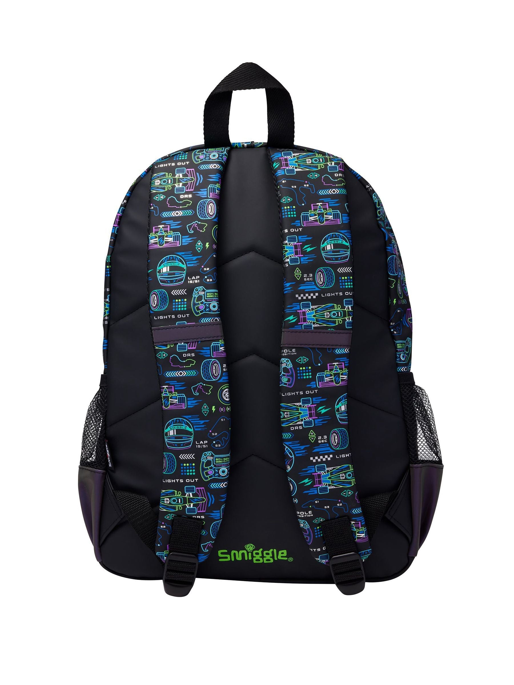 Smiggle black Accelerate Classic backpack, imported from the UK