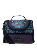 Smiggle black Accelerate large double compartment lunchbox with strap - British product