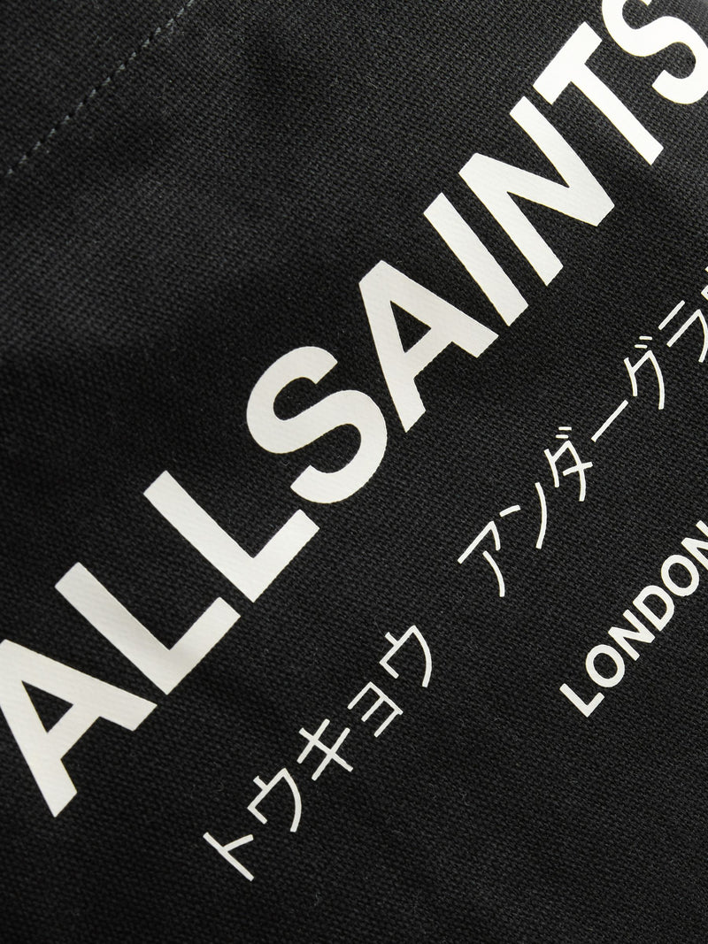AllSaints black underground logo canvas tote bag, UK version