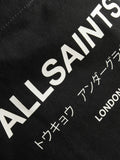 AllSaints black underground logo canvas tote bag, UK version