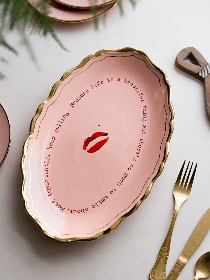 Rockett St George pink Marilyn Monroe platter (British brand)