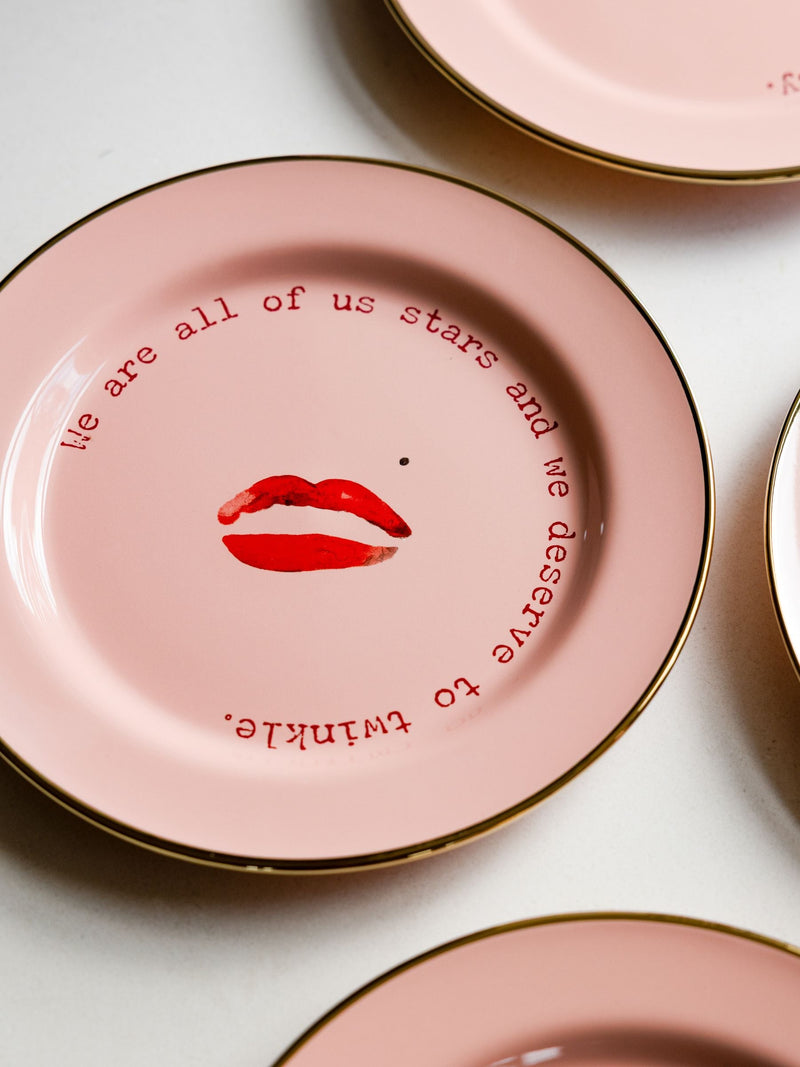Rockett St George Marilyn Monroe pink side plates (British brand)