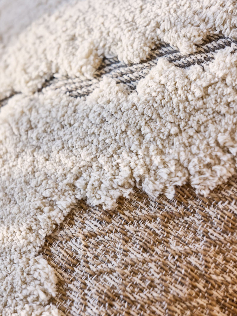 FatFace Natural Geo Diamond Cotton Tufted cushion 50cm, imported from the UK