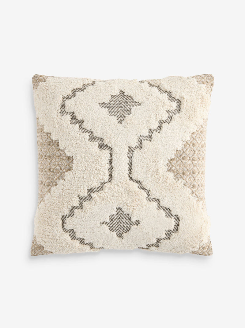 FatFace Natural Geo Diamond Cotton Tufted cushion 50cm, imported from the UK