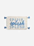 FatFace blue splash slogan cotton bath mat, imported from the UK