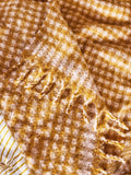 FatFace ochre gingham throw 180x130cm, imported from the UK