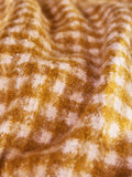 FatFace ochre gingham throw 180x130cm, imported from the UK
