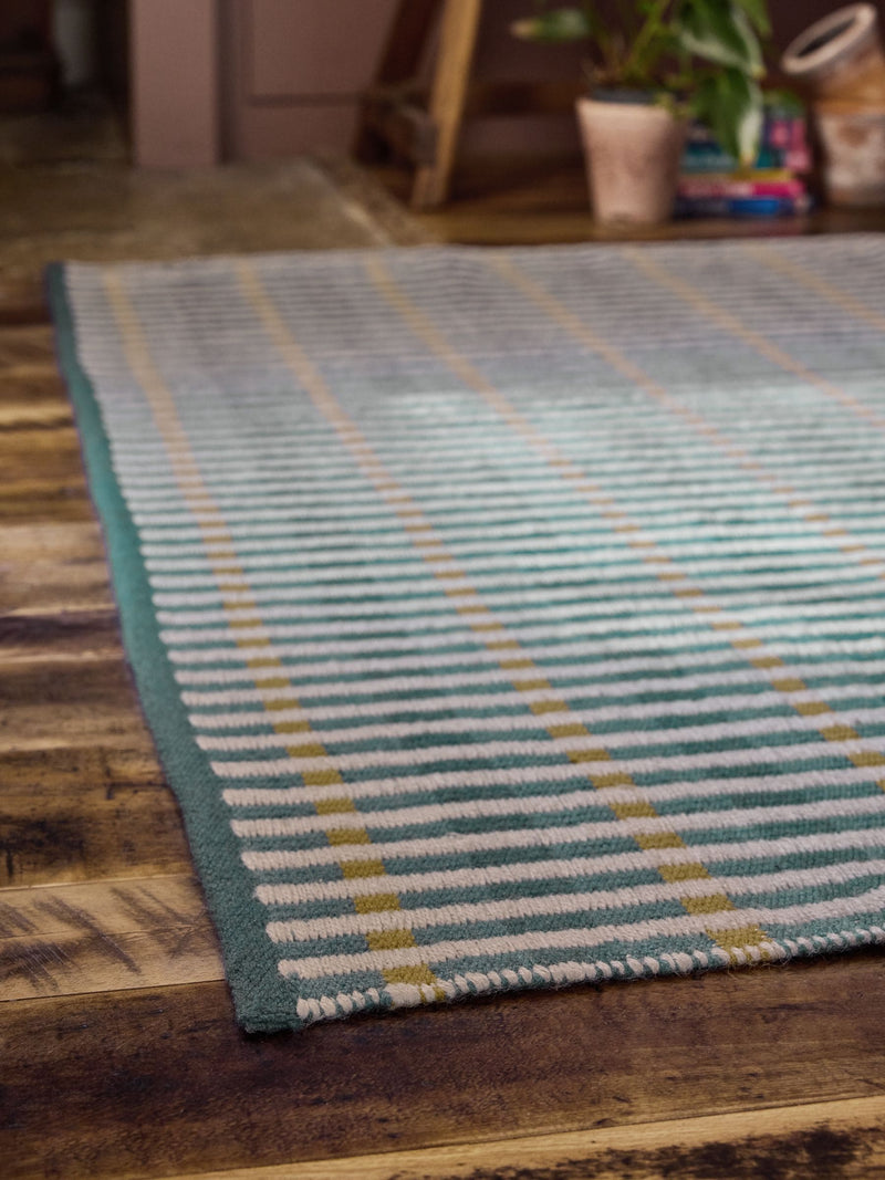 FatFace blue indoor outdoor flatweave rug - British product