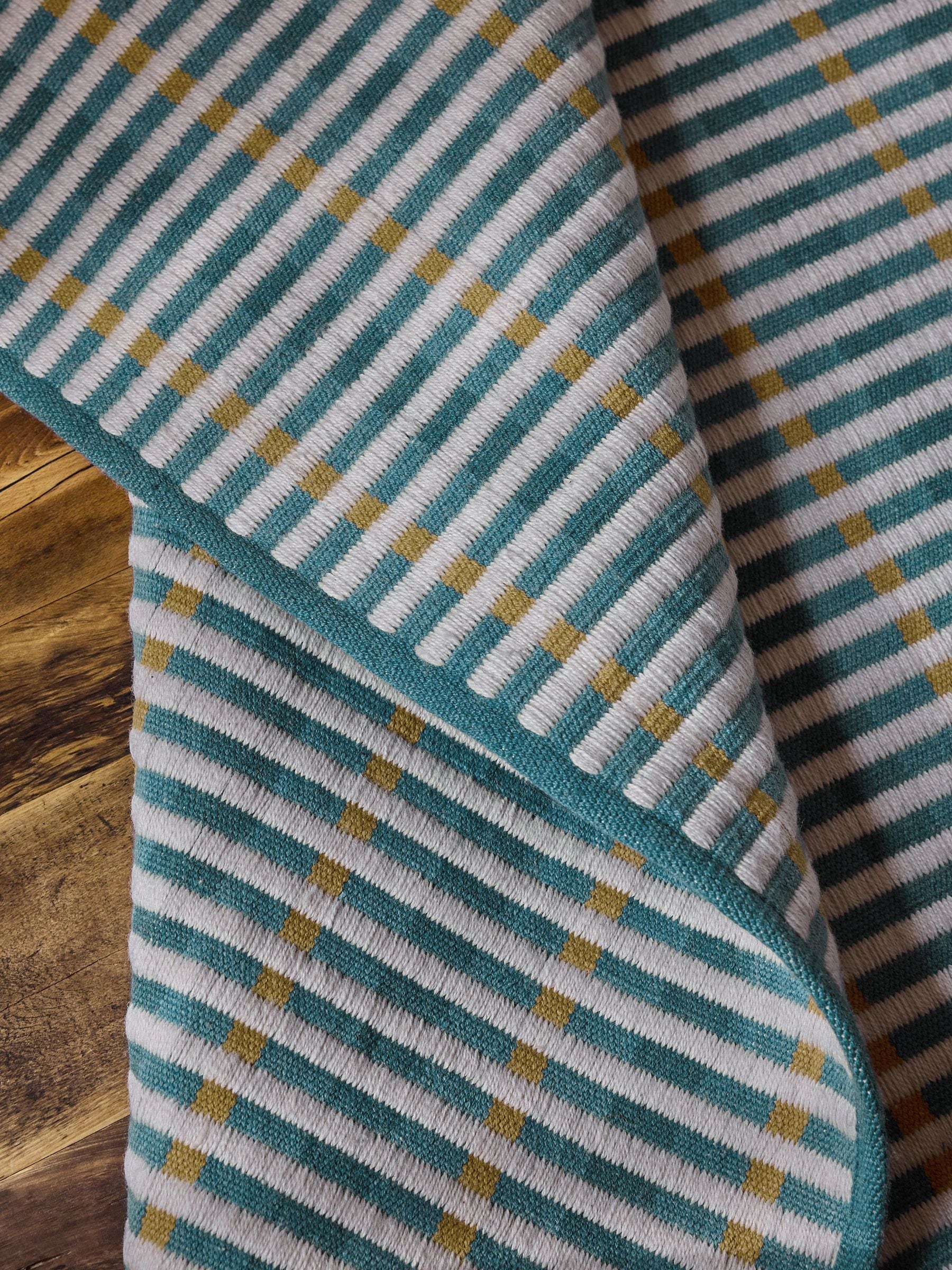 FatFace blue indoor outdoor flatweave rug - British product
