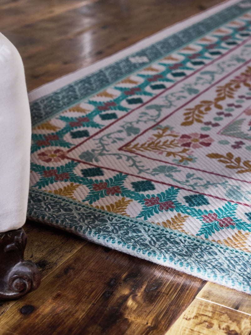 FatFace multi tile print washable rug (British brand)