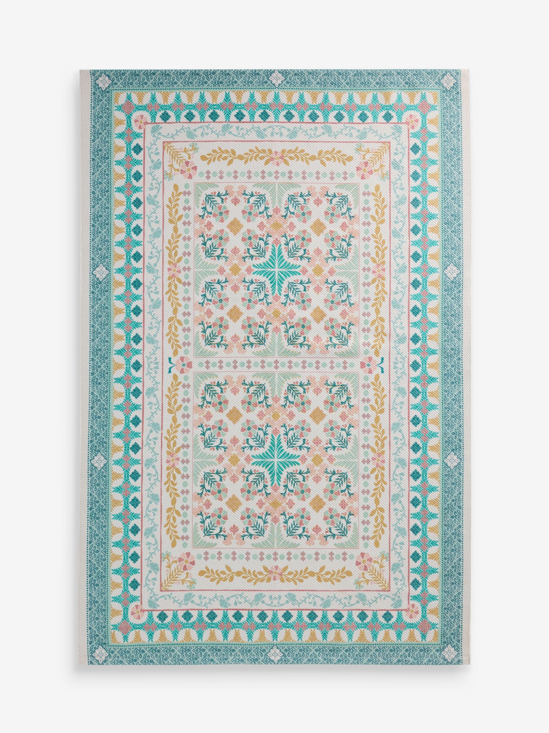 FatFace multi tile print washable rug (British brand)