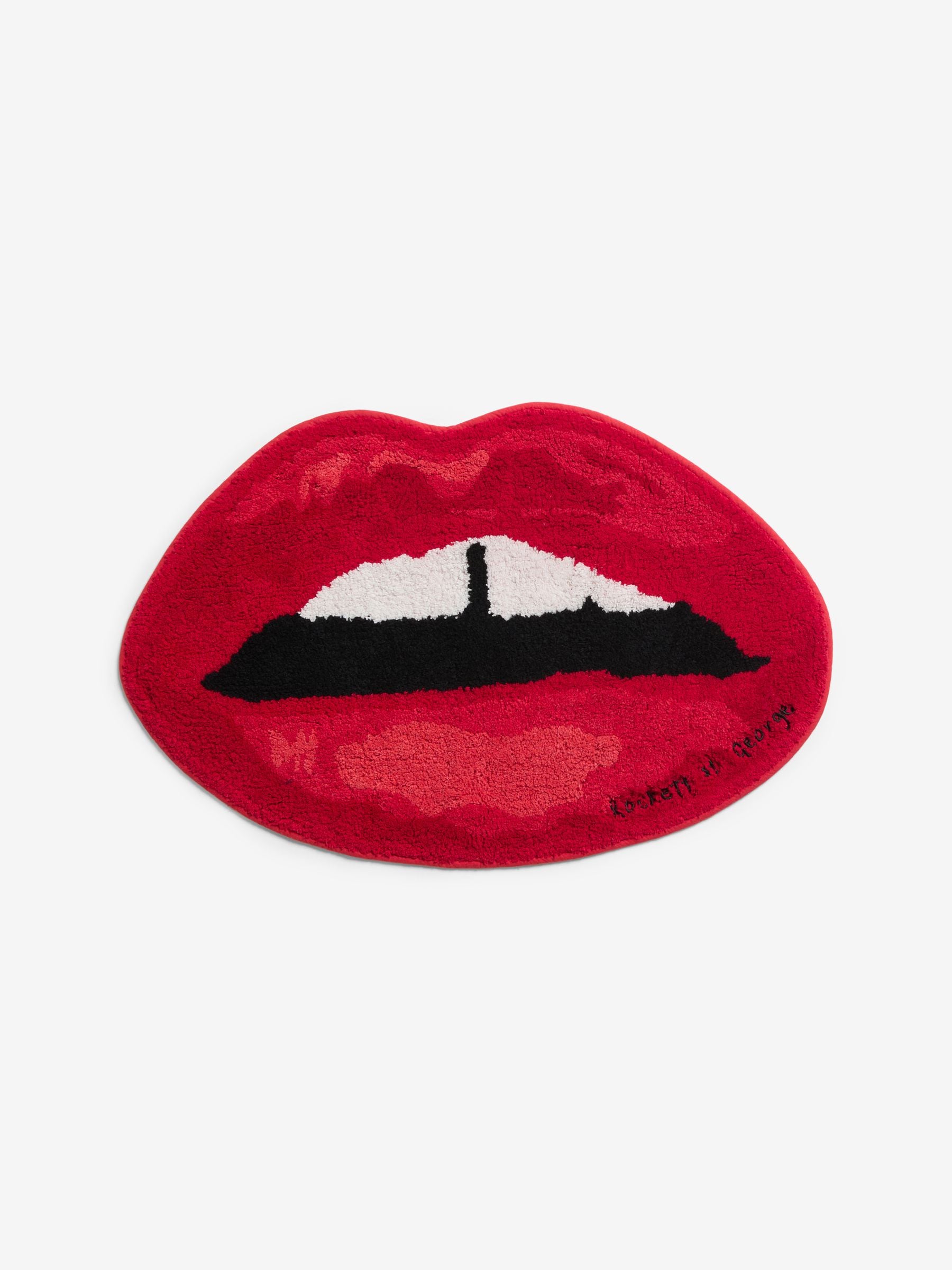 Rockett St George red lips cotton bath mat (British brand)