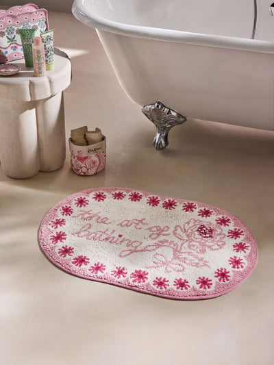 Next Cath Kidston Pink Bathing Slogan 100% Cotton Bath Mat 50cm x 80cm- Buy online at McGrocer