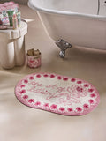 Cath Kidston pink cotton bath mat with slogan - British product