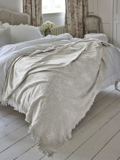 Next Rachel Ashwell Shabby Chic Sage Green Bird Chinoiserie Viscose Throw 130 x 180 cm- Buy online at McGrocer