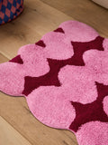 Eleanor Bowmer pink red squiggle cotton bath mat, imported from the UK