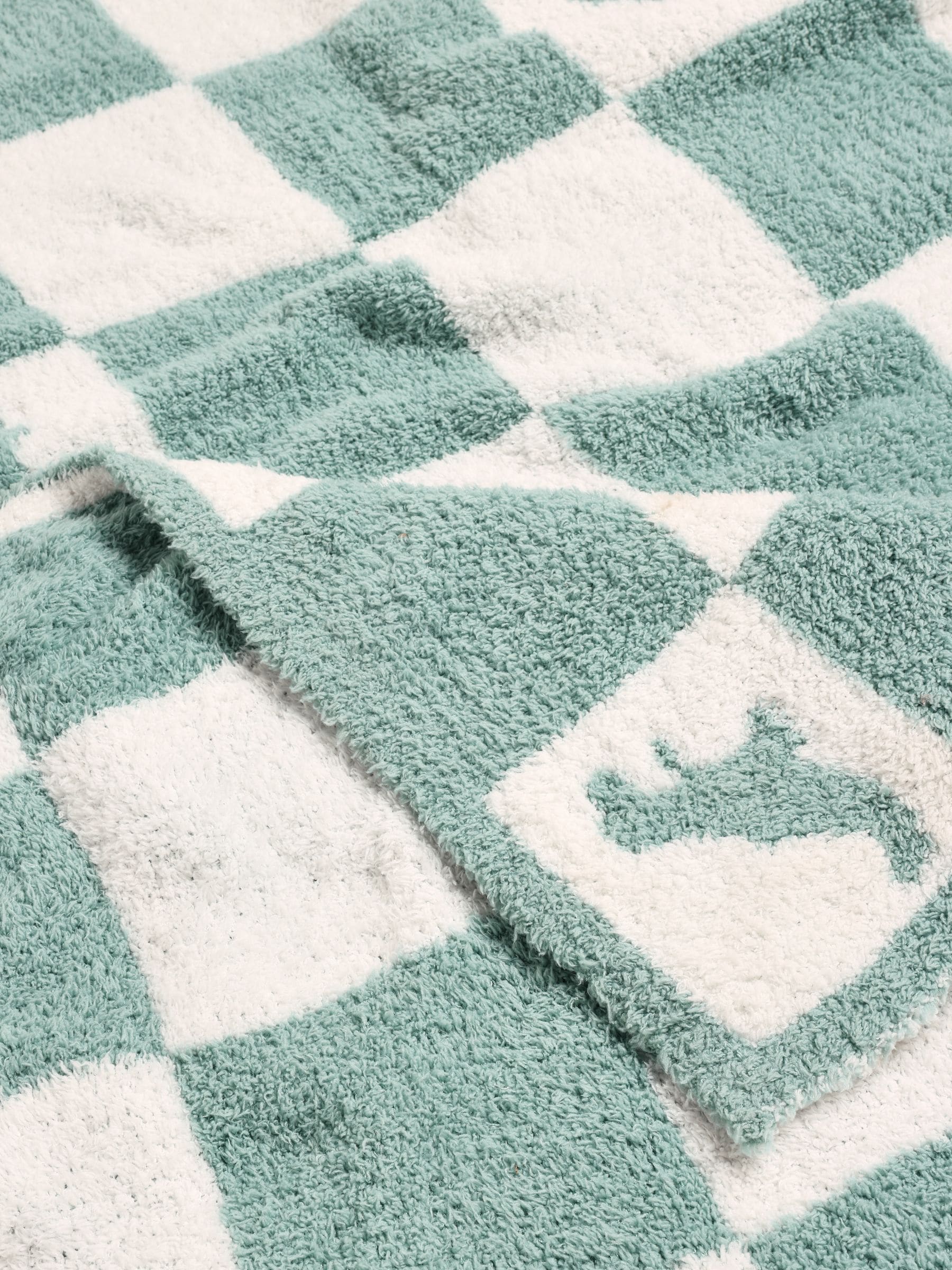 JoJo Maman Bébé teal blue dino boucle blanket, imported from the UK