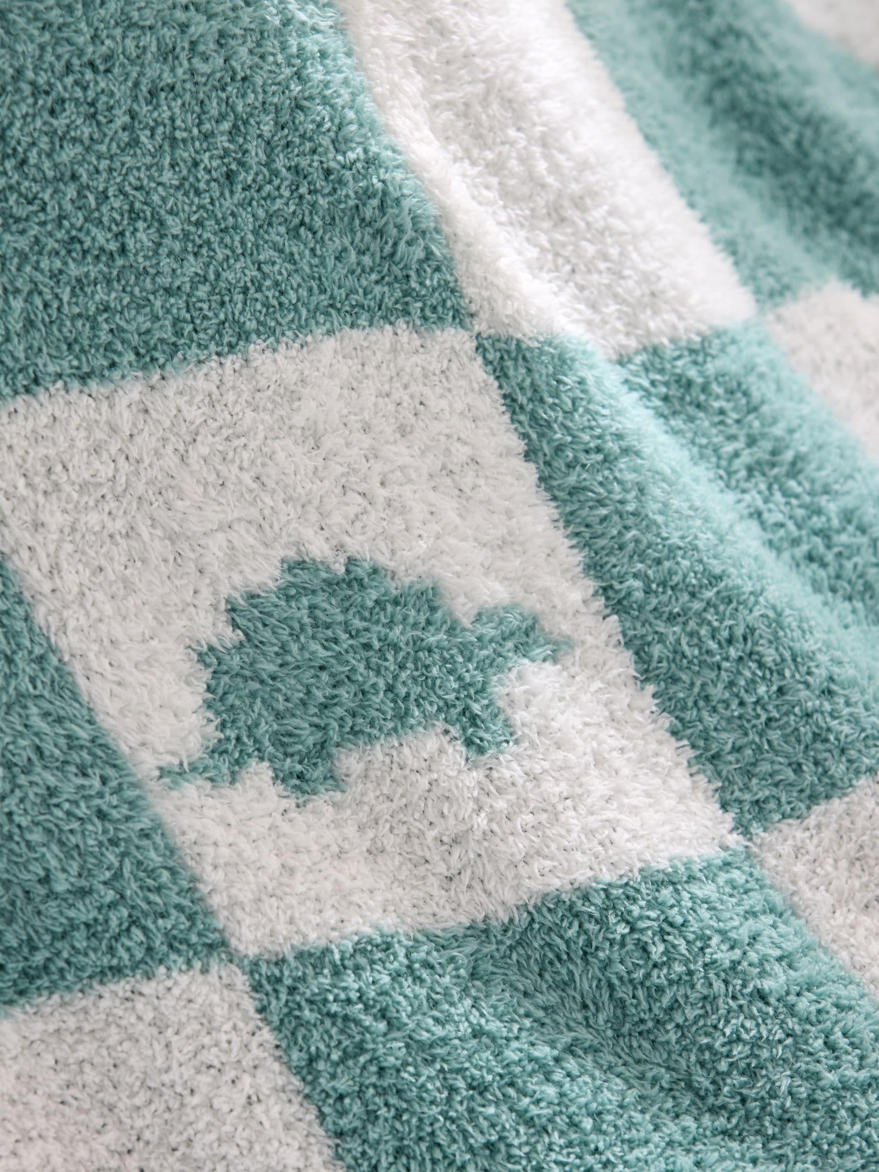 JoJo Maman Bébé teal blue dino boucle blanket, imported from the UK