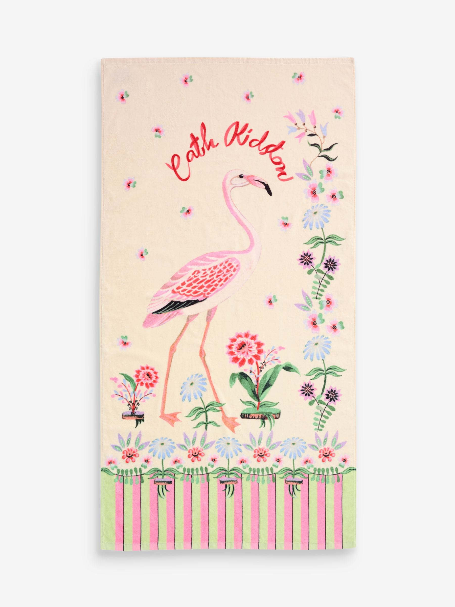 Cath Kidston Pink Flamingo velour beach towel 150cm - British product