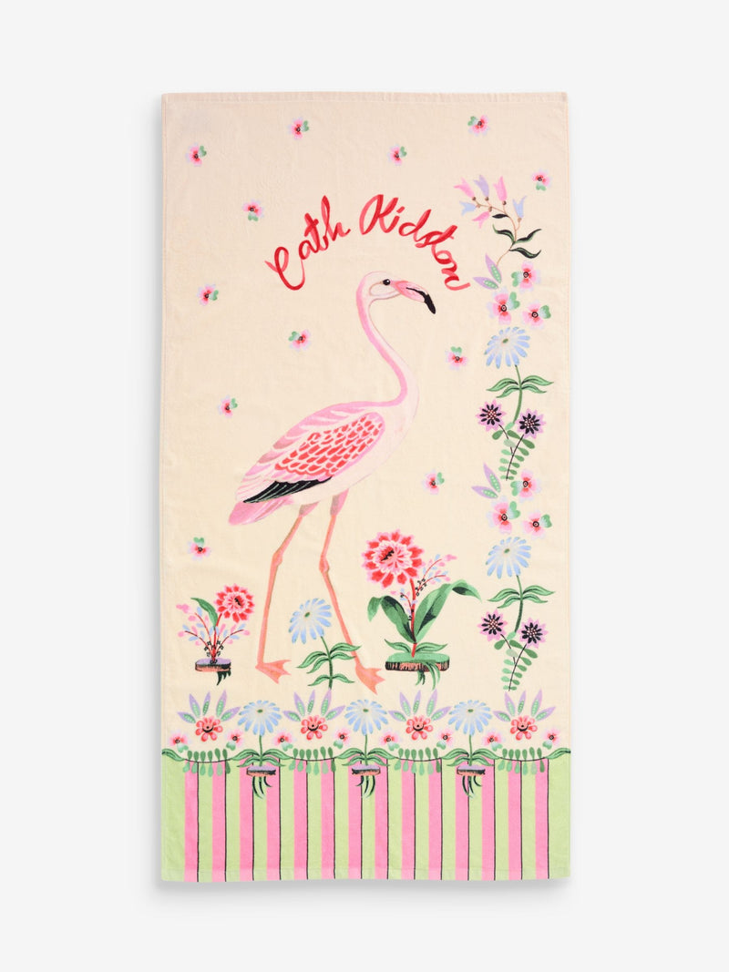 Cath Kidston Pink Flamingo velour beach towel 150cm - British product