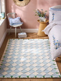 Cath Kidston Blue Diamond Flat Weave Rug